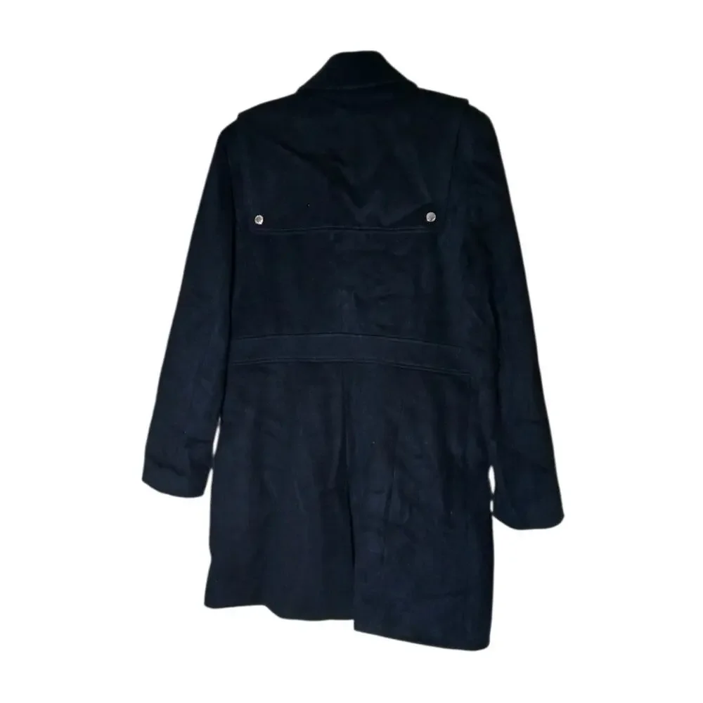 Michael Michael Kors Wool Military Coat Women’s 8 Black Long Utility Jacket Coat